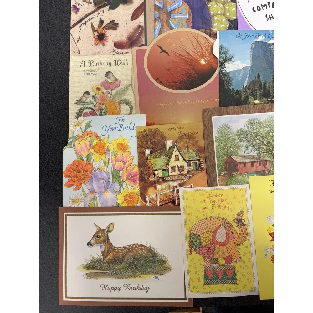 Vintage Birthday Cards Some Fronts ONLY Scrapbooking Crafts Decoupage Lot of 50+